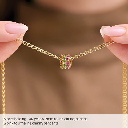14K Yellow Gold Natural Ruby Spacer Charm/Pendant
