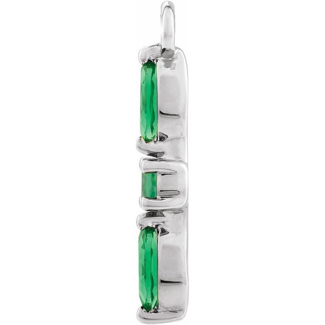 Natural Green Onyx & Natural Emerald Bar Dangle