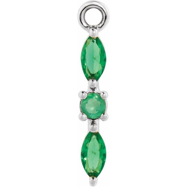 Natural Green Onyx & Natural Emerald Bar Dangle