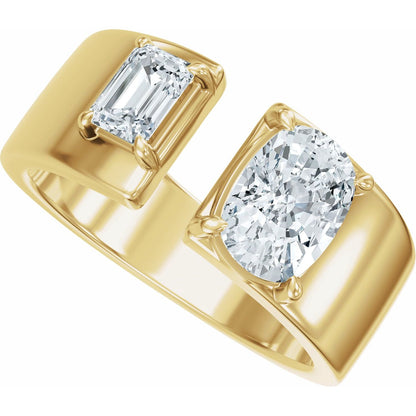 1 1/3 CTW Lab-Grown Diamond Two-Stone Engagement Ring
