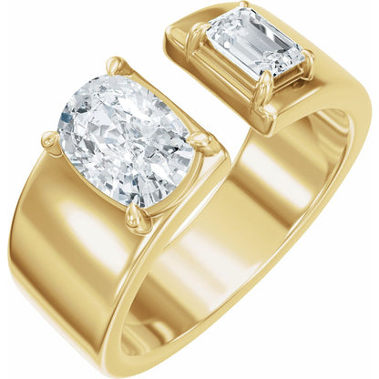 1 1/3 CTW Lab-Grown Diamond Two-Stone Engagement Ring