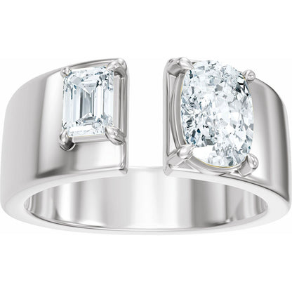 1 1/3 CTW Lab-Grown Diamond Two-Stone Engagement Ring