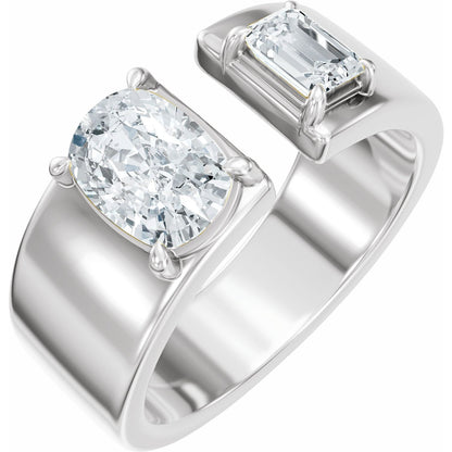 1 1/3 CTW Lab-Grown Diamond Two-Stone Engagement Ring