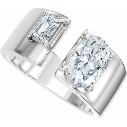 1 1/4 CTW Lab-Grown Diamond Two-Stone Engagement Ring