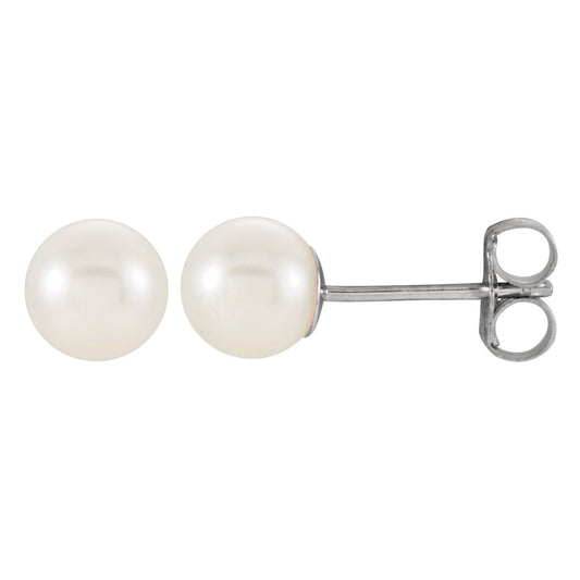 Cultured White Freshwater Pearl Earrings