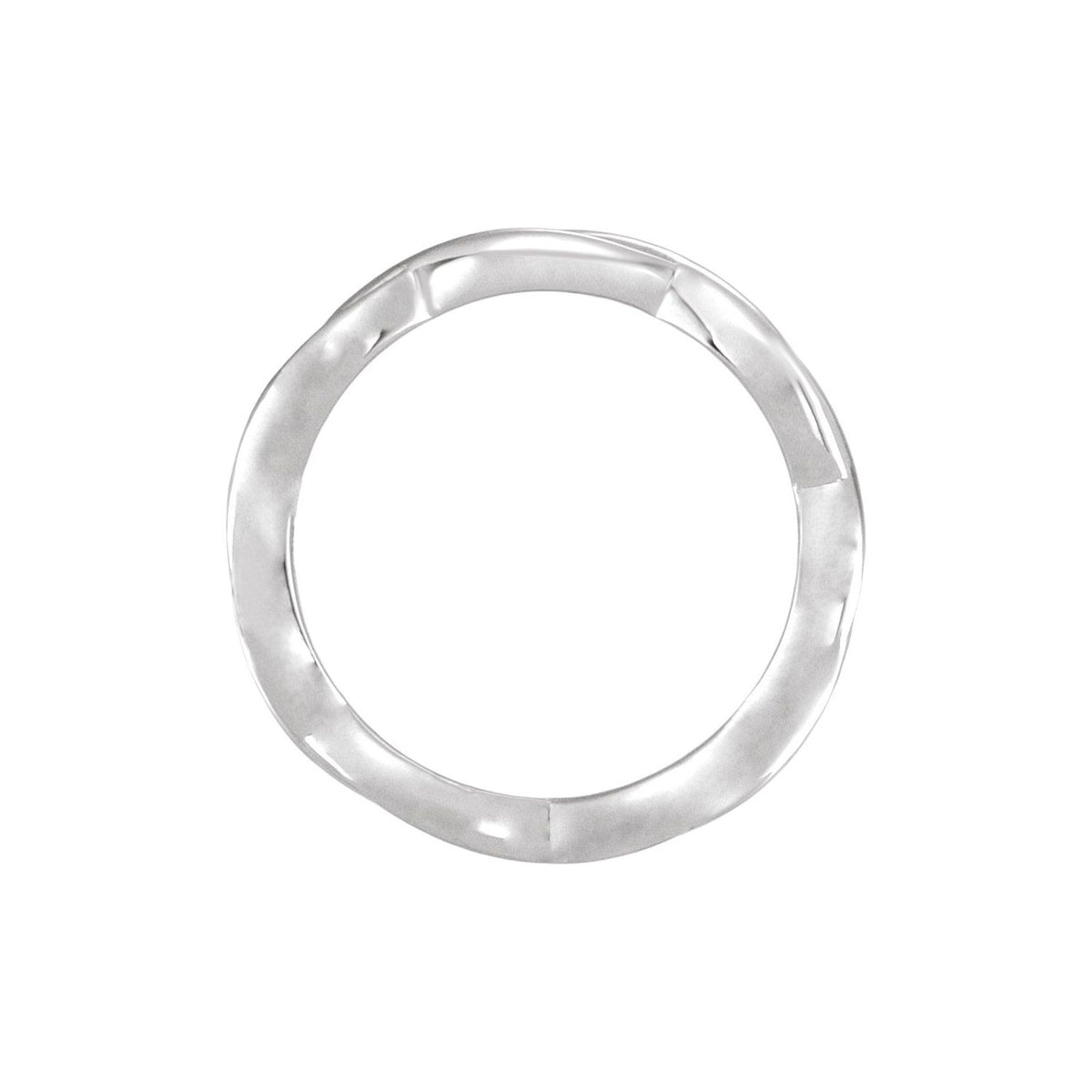 14K White Gold Woven-Design Comfort-Fit Band