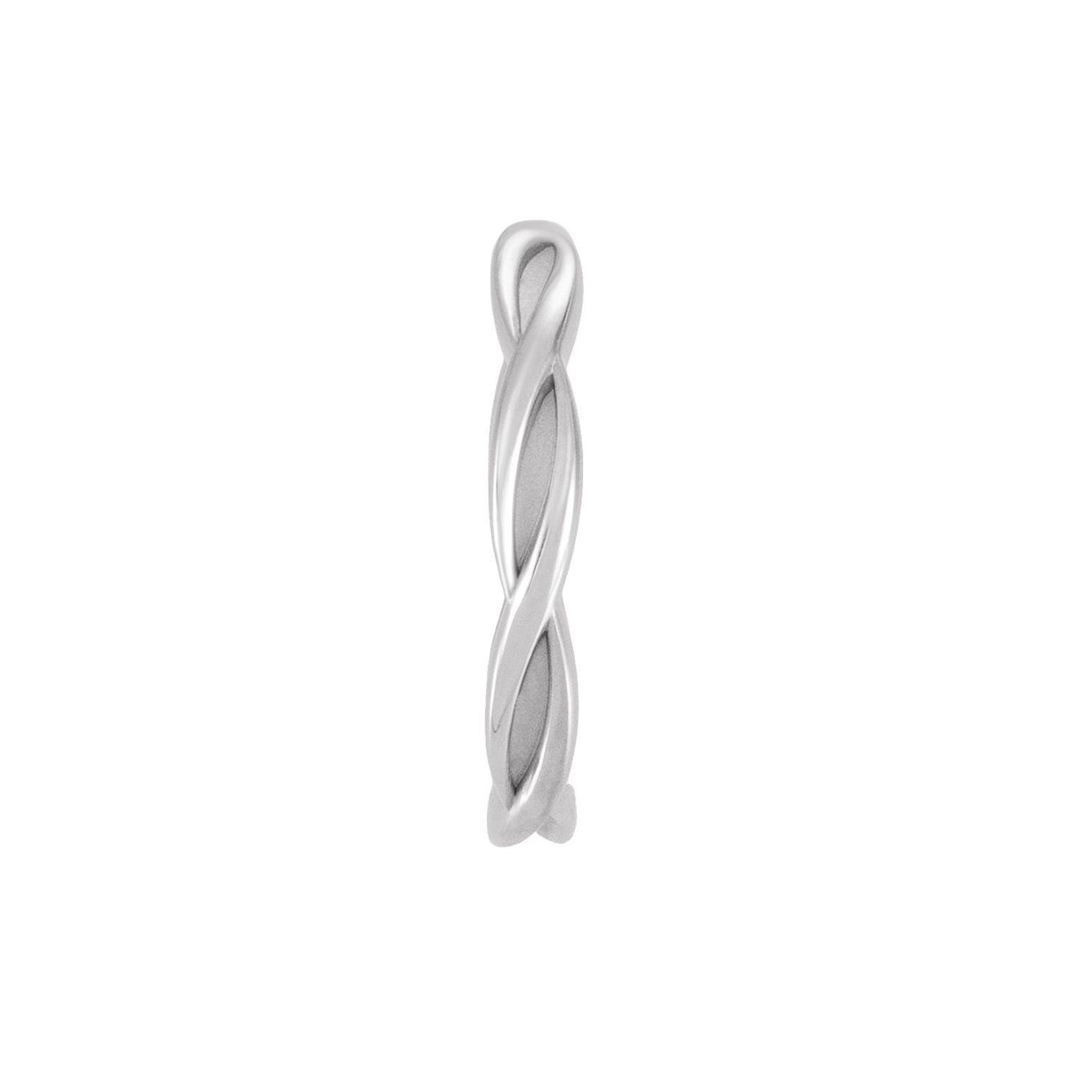 14K White Gold Woven-Design Comfort-Fit Band