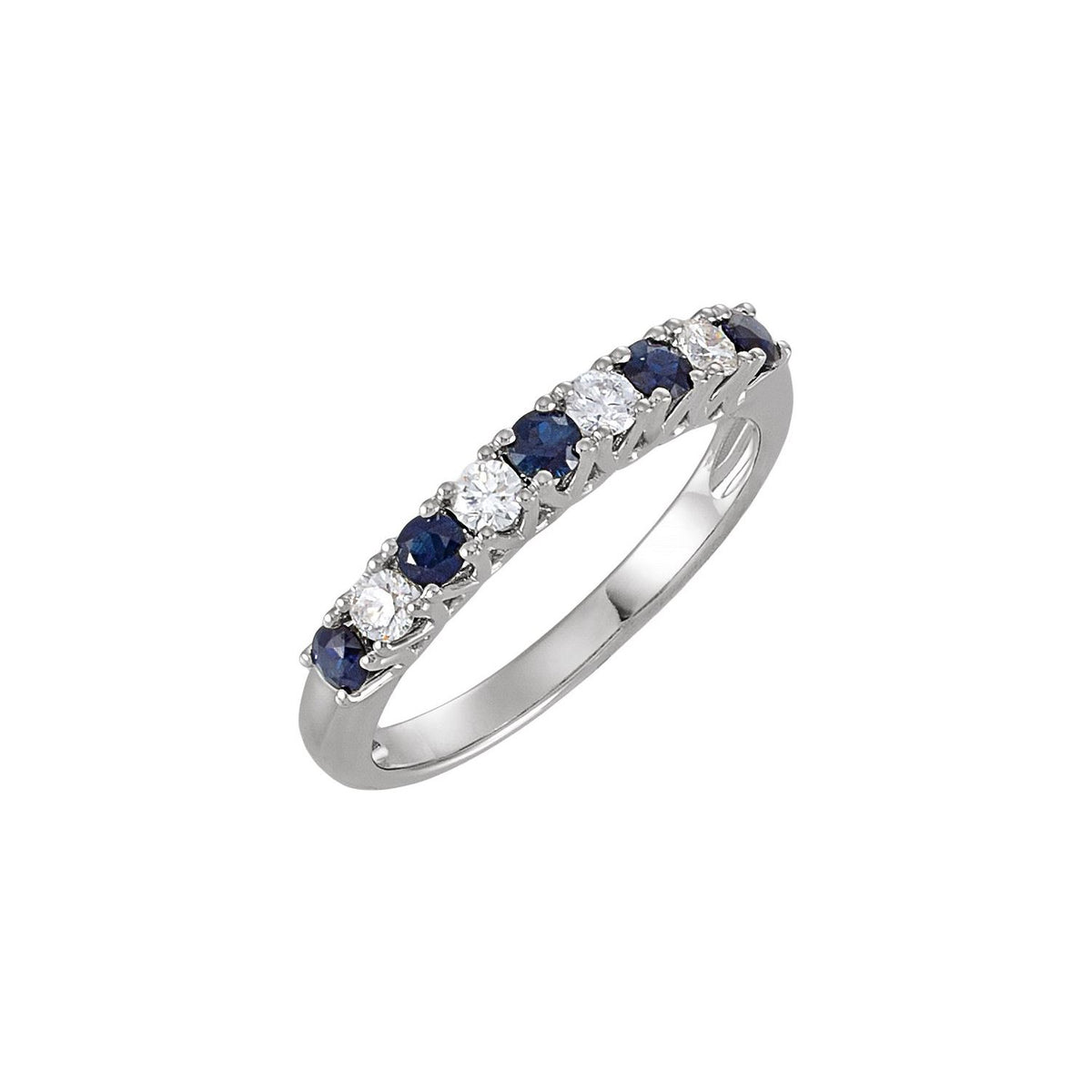 Natural Blue Sapphire & 1/4 CTW Natural Diamond Anniversary Band