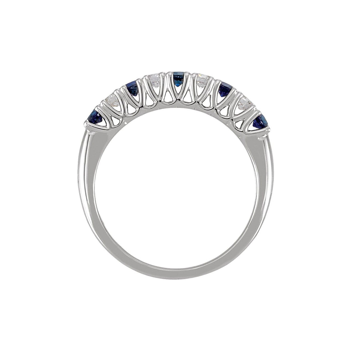 Natural Blue Sapphire & 1/4 CTW Natural Diamond Anniversary Band