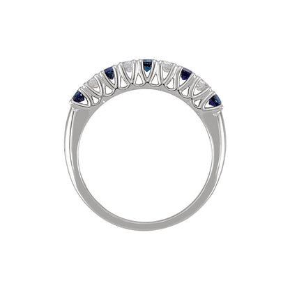 Natural Blue Sapphire & 1/4 CTW Natural Diamond Anniversary Band
