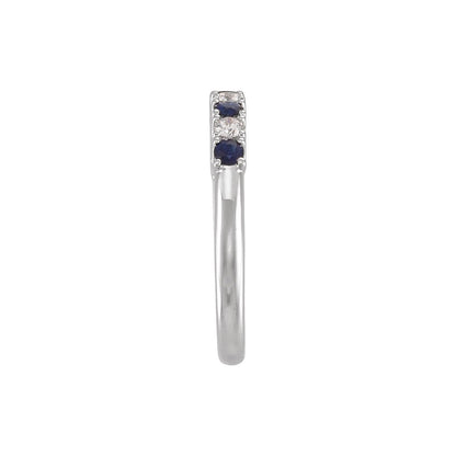 Natural Blue Sapphire & 1/4 CTW Natural Diamond Anniversary Band