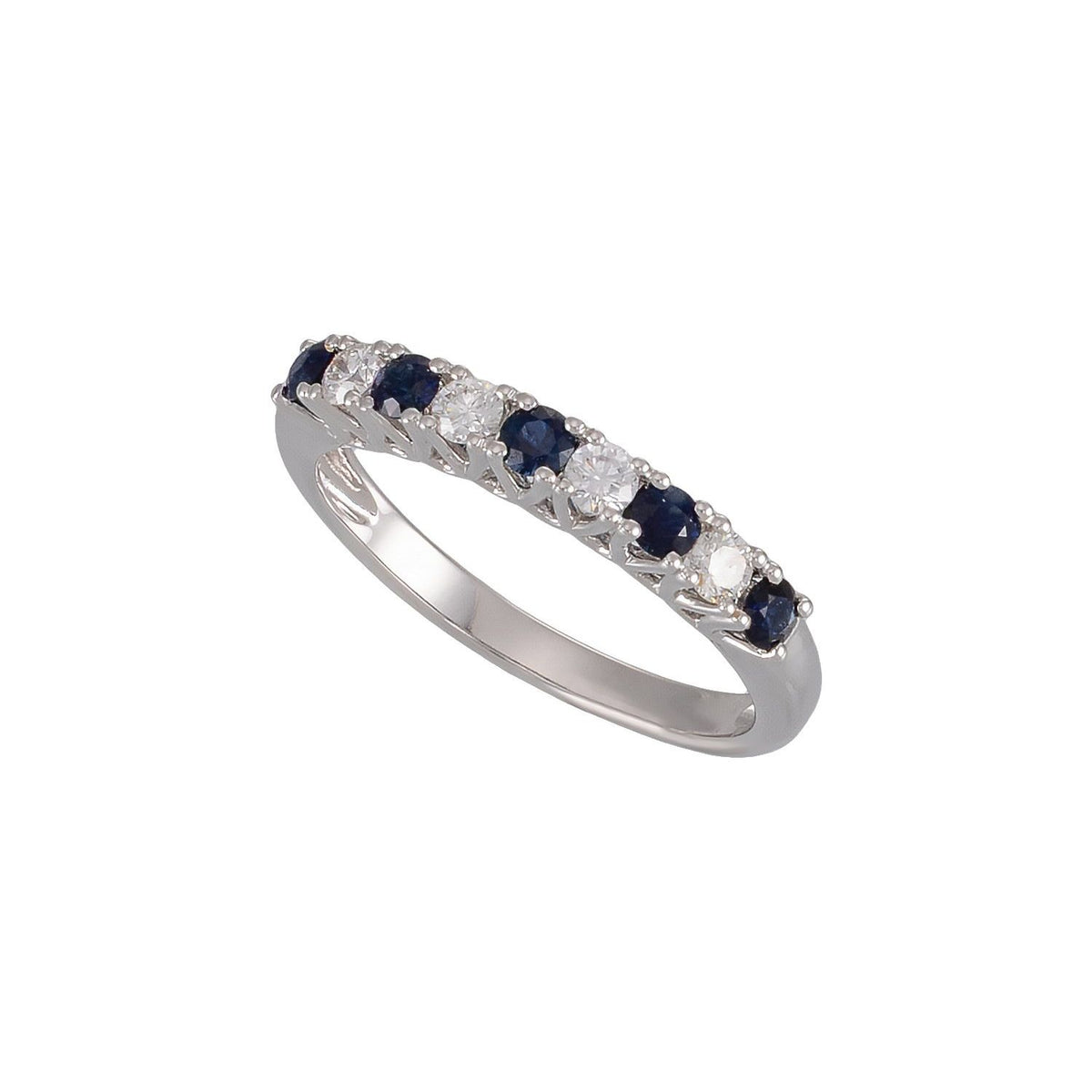 Natural Blue Sapphire & 1/4 CTW Natural Diamond Anniversary Band