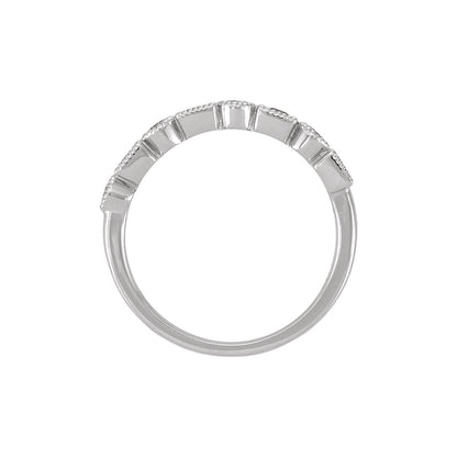 14K White Gold 1/5 CTW Natural Diamond & Natural Blue Sapphire Anniversary Band