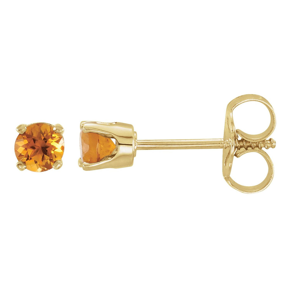 14K Yellow Gold Natural Citrine Youth Earrings
