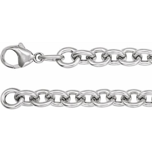 Sterling Silver Cable 8 1/2" Chain