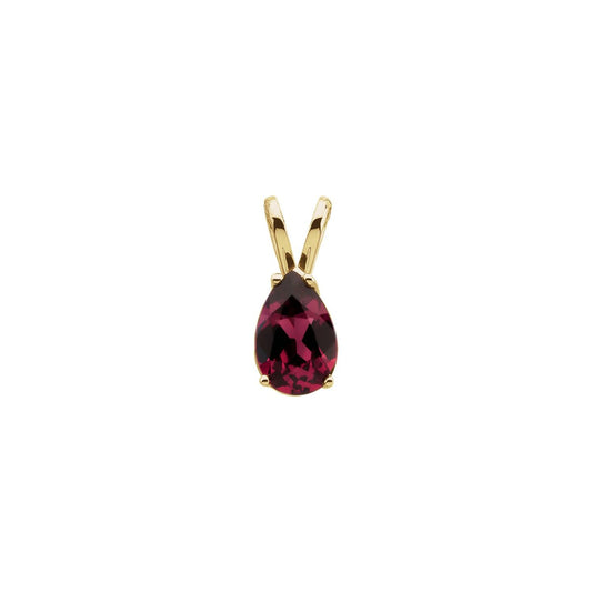 14K Yellow Gold Natural Rhodolite Garnet Pendant