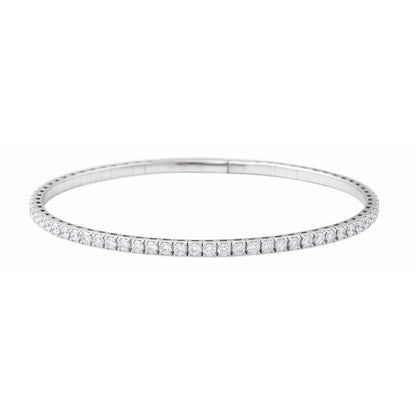 3 CTW Lab-Grown Diamond Flexible Bangle 7" Bracelet (BRC1002)