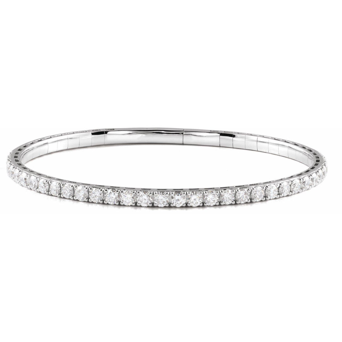 3 CTW Lab-Grown Diamond Flexible Bangle 7" Bracelet