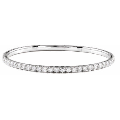 3 CTW Lab-Grown Diamond Flexible Bangle 7" Bracelet