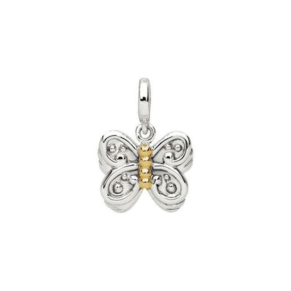 Sterling Silver & 14K Yellow Gold Butterfly Charm/Pendant