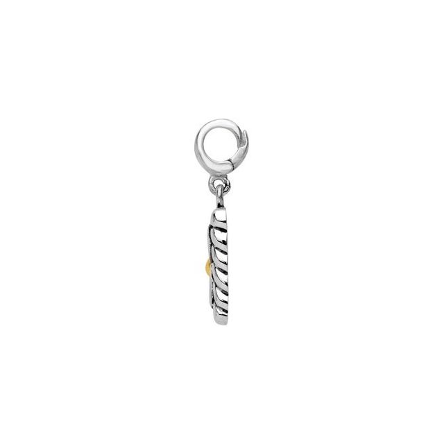 Sterling Silver & 14K Yellow Gold Floral Charm/Pendant