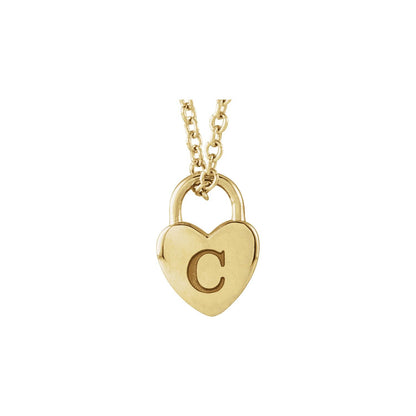 Engravable Heart Lock 16-18" Necklace