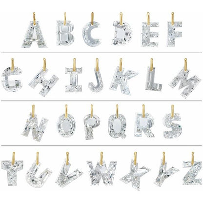 14K Yellow Gold 3/4 CT Lab-Grown Diamond Initial Dangle