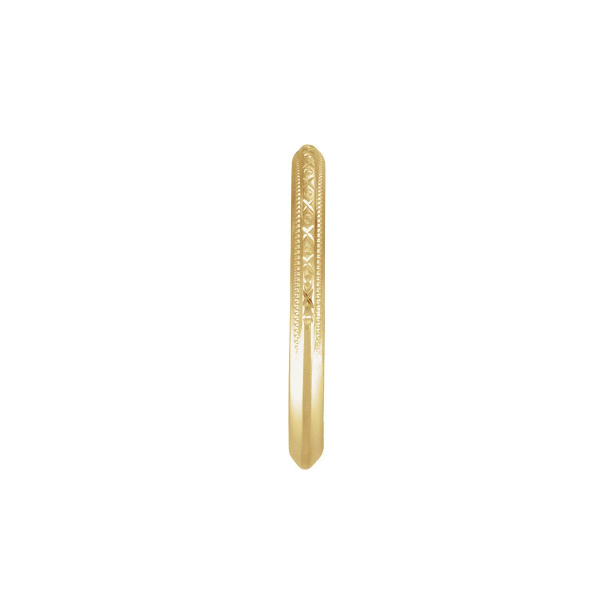 14K Yellow Gold Milgrain Geometric Band
