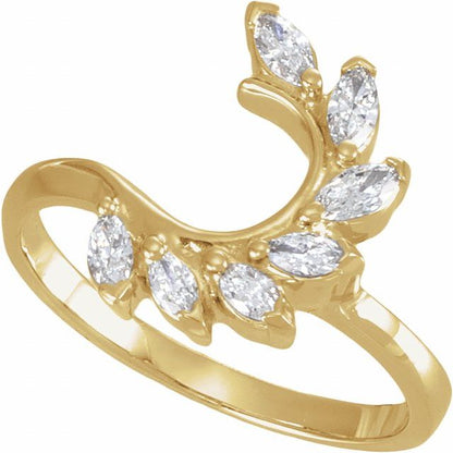 3/8 CTW Natural Diamond Wrap-Style Ring Enhancer