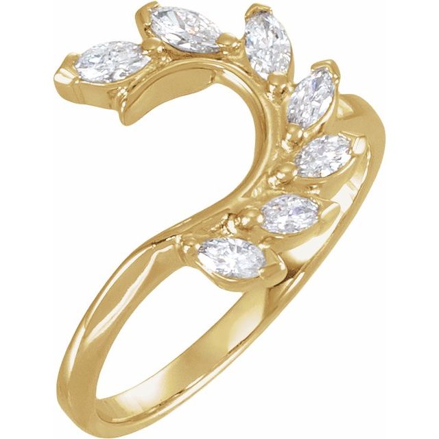 3/8 CTW Natural Diamond Wrap-Style Ring Enhancer