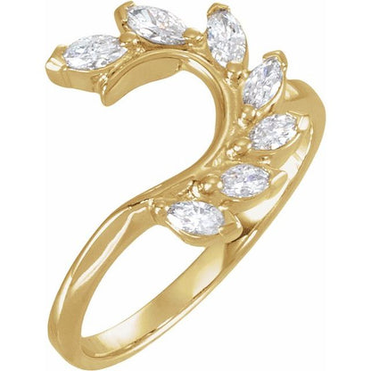 3/8 CTW Natural Diamond Wrap-Style Ring Enhancer