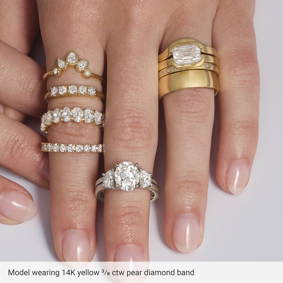 3/8 CTW Natural Diamond Bezel-Set Contour Band