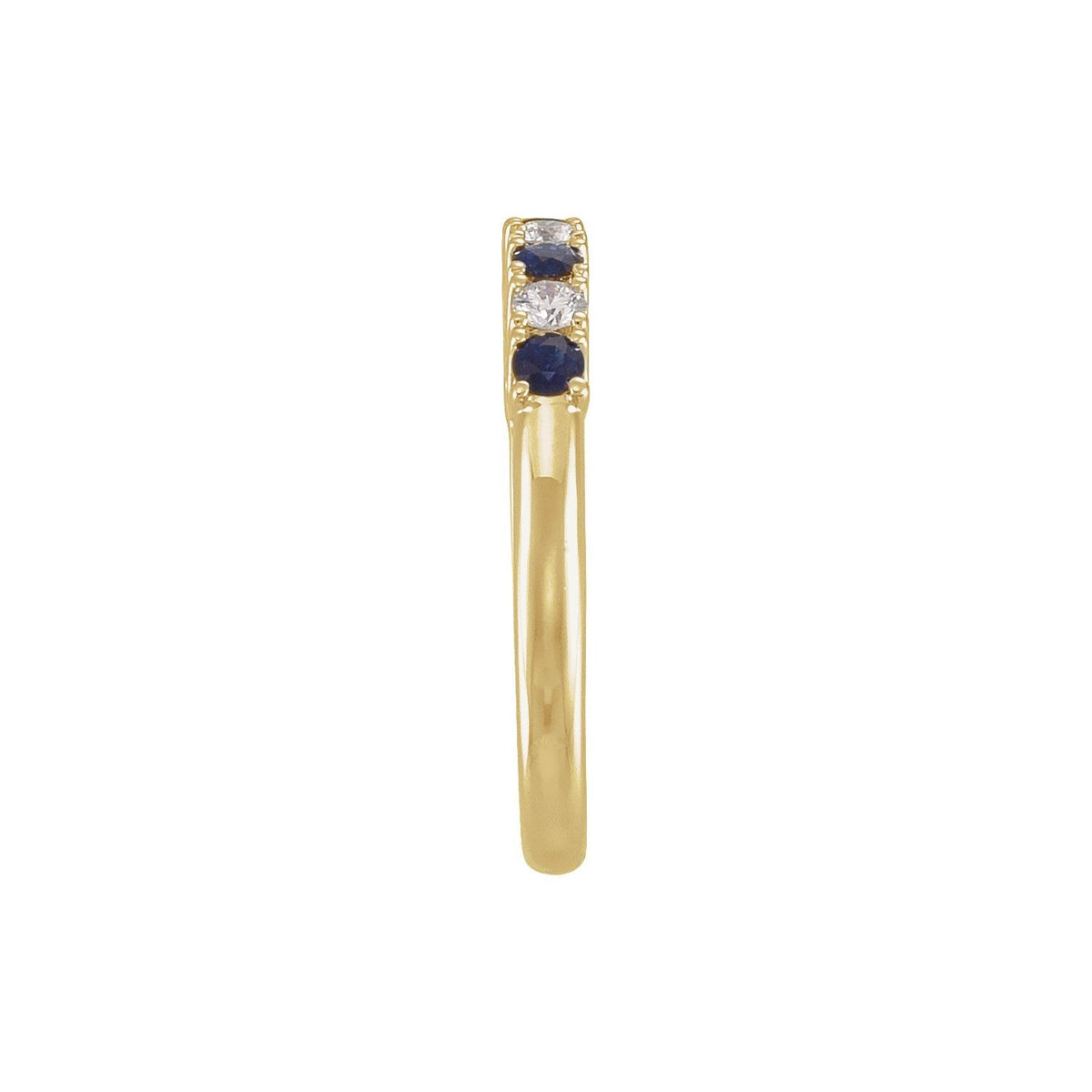 Natural Blue Sapphire & 1/4 CTW Natural Diamond Anniversary Band