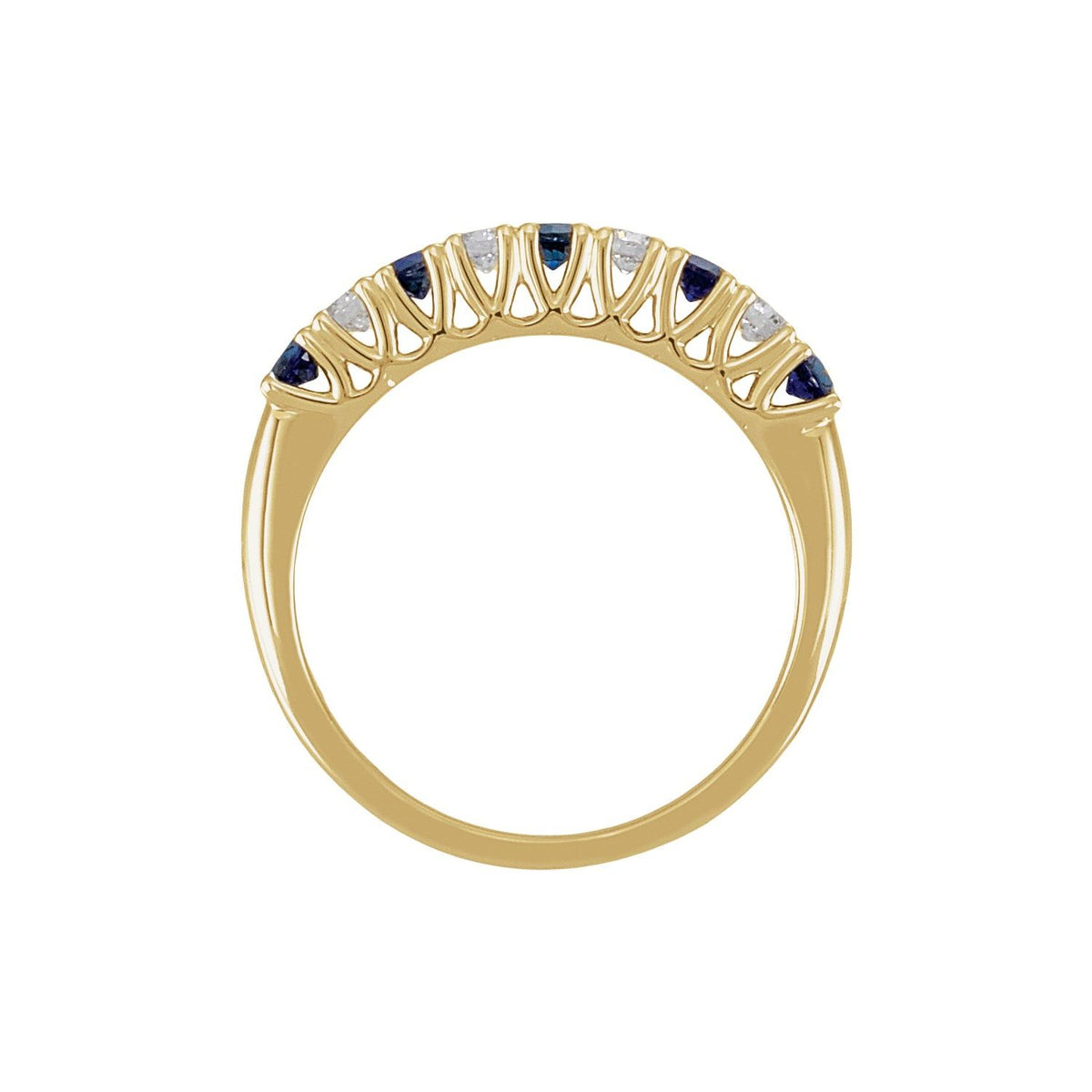 Natural Blue Sapphire & 1/4 CTW Natural Diamond Anniversary Band