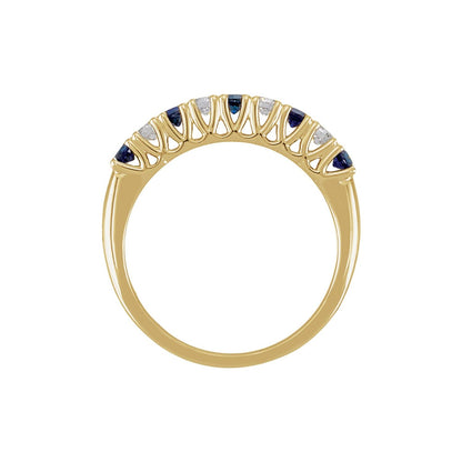 Natural Blue Sapphire & 1/4 CTW Natural Diamond Anniversary Band