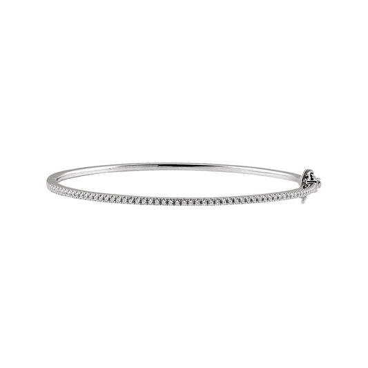 14K White Gold 1/2 CTW Natural Diamond Pavé-Style 7" Bracelet