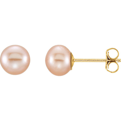 5- Cultured Pink Freshwater Pearl Earrings