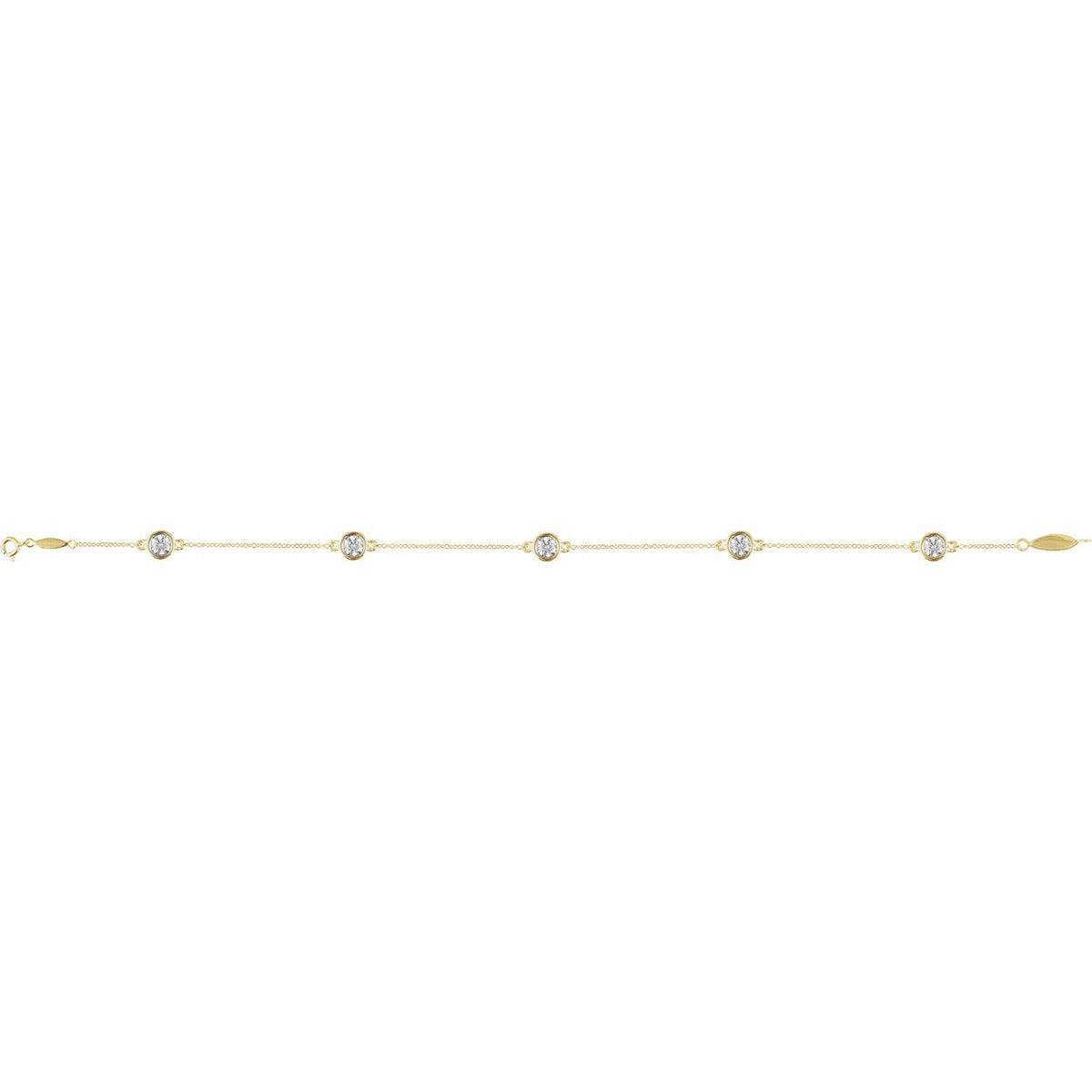 1/3 CTW Lab-Grown Diamond Bezel-Set Station 7" Bracelet