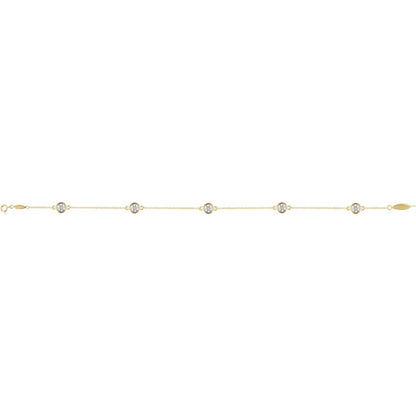 1/3 CTW Lab-Grown Diamond Bezel-Set Station 7" Bracelet