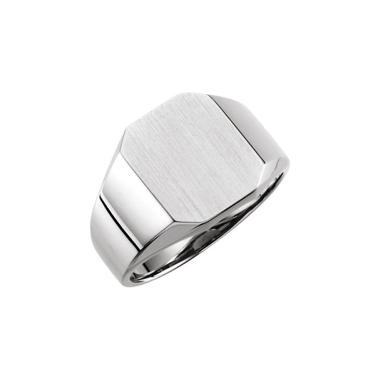 Octagon Signet Ring, 14 x 12 mm