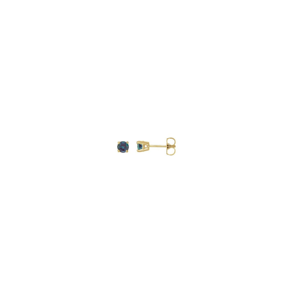 14K Yellow Gold Lab-Grown Alexandrite Stud Earrings