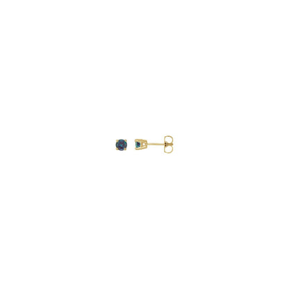 14K Yellow Gold Lab-Grown Alexandrite Stud Earrings
