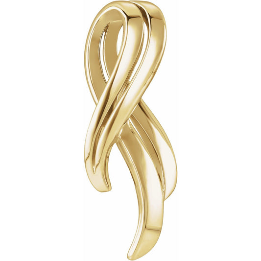 14K Yellow Gold Ribbon Slide Pendant