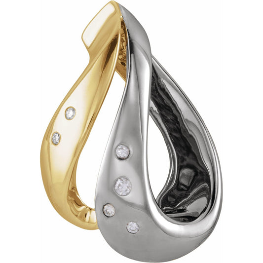 14K White/Yellow Gold .08 CTW Natural Diamond Slide Pendant