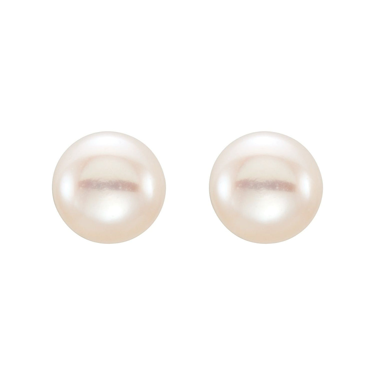 5- Cultured White Freshwater Button Pearl Earrings