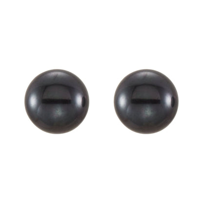 5- Cultured Black Freshwater Button Pearl Earrings