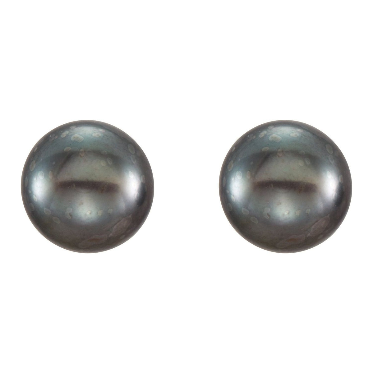 6- Cultured Black Freshwater Button Pearl Earrings