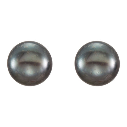 6- Cultured Black Freshwater Button Pearl Earrings