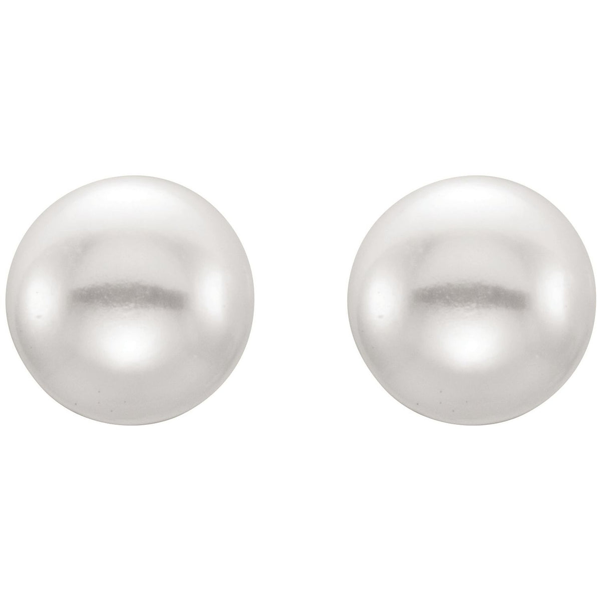 4- Cultured White Freshwater Button Pearl Earrings