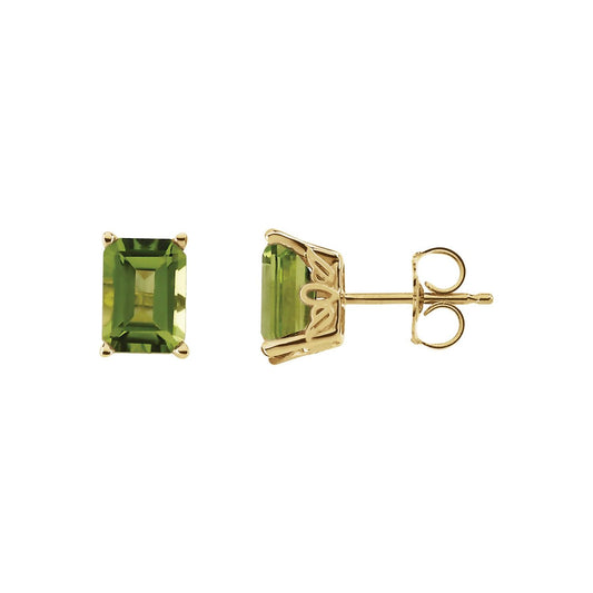 14K Yellow Gold Natural Peridot Earrings